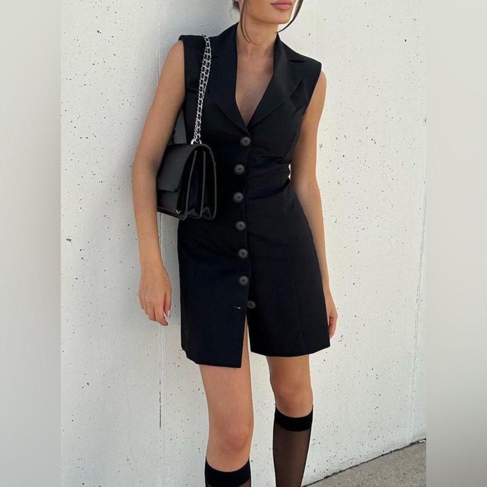 Gorgeous business casual button front dress size L NWT